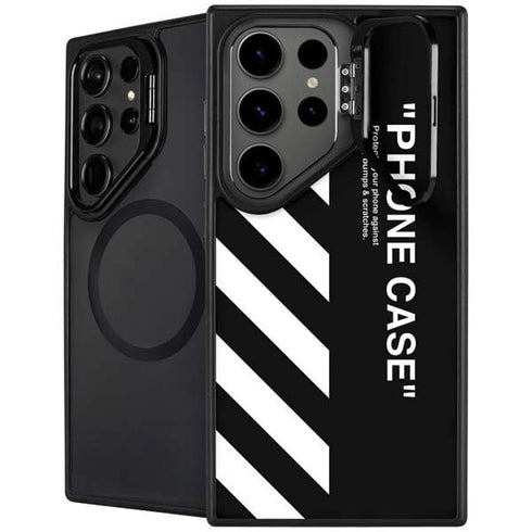 Black and White Stripes Galaxy S25 Ultra Kickstand Case